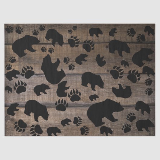 Zwart Beer zwarte Beren Tissuepapier (Voorkant)