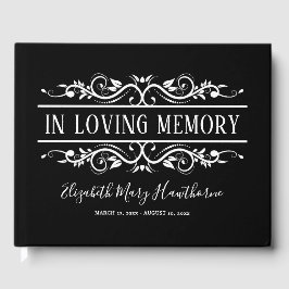 Zwart begrafenisboek van condoleances | Memorial Gastenboek