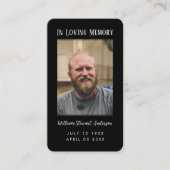 Zwart Begrafenissympathie Memorial Gebed Fotokaart Informatiekaartje (Voorkant)