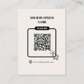 Zwart & Beige Aanpasbare QR-code Website Link Visitekaartje (Voorkant)