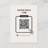 Zwart & Beige Aanpasbare QR-code Website Link Visitekaartje (Achterkant)