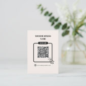 Zwart & Beige Aanpasbare QR-code Website Link Visitekaartje (Staand voorkant)