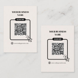 Zwart & Beige Aanpasbare QR-code Website Link Visitekaartje