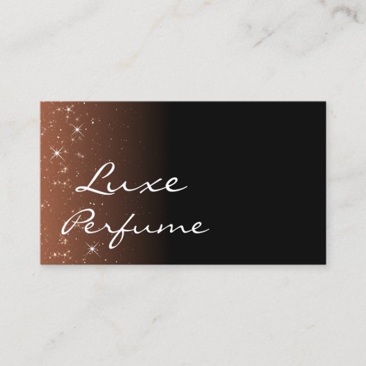 Zwart Beige Bruin Glitter Sterren Elegant en Moder Visitekaartje (Voorkant)