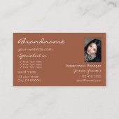 Zwart Beige Bruin met Glitter Stars Logo Foto Visitekaartje (Achterkant)