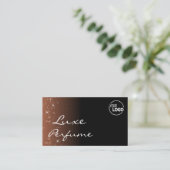 Zwart Beige Bruin met Glitter Stars Logo Foto Visitekaartje (Staand voorkant)