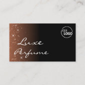 Zwart Beige Bruin met Glitter Stars Logo Foto Visitekaartje (Voorkant)
