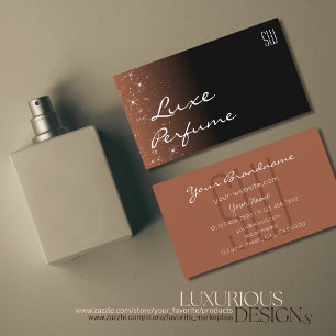 Zwart Beige Bruin met Glitter Sterren en Initialen Visitekaartje