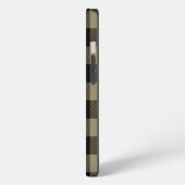 Zwart Beige Buffalo Plaid Rutpatroon iPhone Hoesje (Linkerkant)