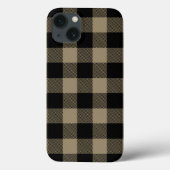 Zwart Beige Buffel Plaid Check Pattern Case-Mate iPhone Case (Achterkant)