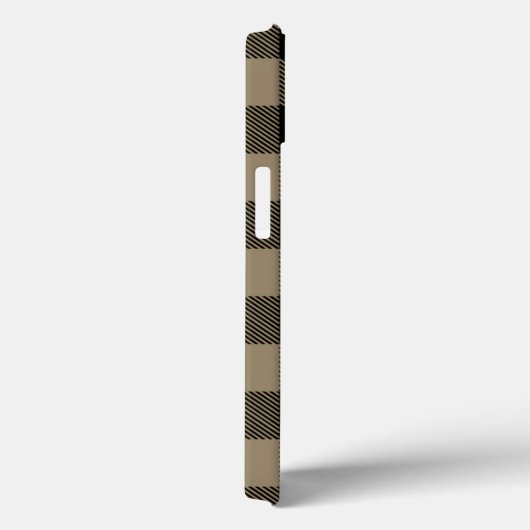 Zwart Beige Buffel Plaid Check Pattern Case-Mate iPhone Case (Achterkant / Rechts)