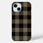 Zwart Beige Buffel Plaid Check Pattern Case-Mate iPhone Case (Achterkant)