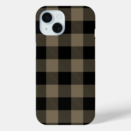Zwart Beige Buffel Plaid Check Pattern Case-Mate iPhone Case (Achterkant)