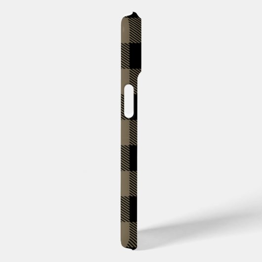 Zwart Beige Buffel Plaid Check Pattern Case-Mate iPhone Case (Achterkant / Rechts)