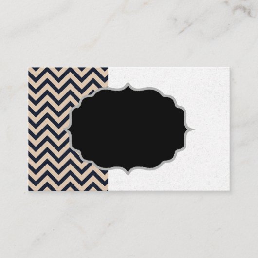 Zwart/Beige Chevron Grunge Visitekaartje (Voorkant)