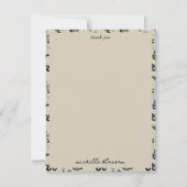 Zwart & beige Hand getrokken Tattoo Patroon Bedankkaart (Voorkant)