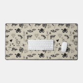 Zwart & beige Hand getrokken Tattoo Patroon Bureaumat (Keyboard & Muis)