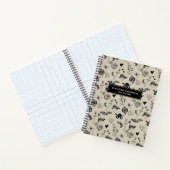 Zwart & beige Hand getrokken Tattoo Patroon Notitieboek (Binnen)