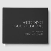 Zwart Beige Modern Elegant Wedding Folie Guestbook Gastenboek (Voorkant)