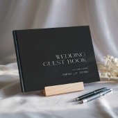 Zwart Beige Modern Elegant Wedding Folie Guestbook Gastenboek