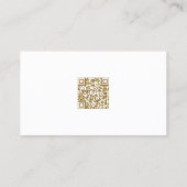 Zwart & Beige Professioneel Aangepaste Foto QR-cod Visitekaartje (Achterkant)