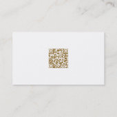 Zwart & Beige Professionele Aangepaste Foto QR Cod Visitekaartje (Achterkant)