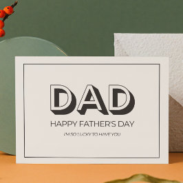 Zwart Beige Retro Neutral Vaderdag Feestdagenkaart