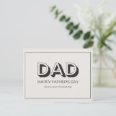 Zwart Beige Retro Neutral Vaderdag Feestdagenkaart (Staand voorkant)