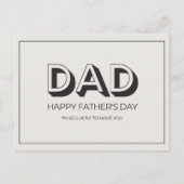 Zwart Beige Retro Neutral Vaderdag Feestdagenkaart (Voorkant)