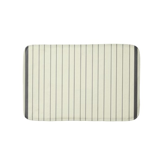 Zwart Beige Verticaal Streeppatroon Badmat (Voorkant)