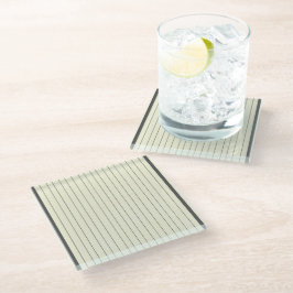 Zwart Beige Verticaal Streeppatroon Glazen Onderzetter