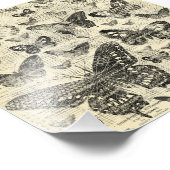 Zwart-beige, vlindervliegen, , shabbyschil, patte foto afdruk (Hoek)