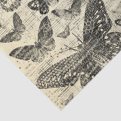 Zwart-beige, vlindervliegen, , shabbyschil, patte tissuepapier (Detail)