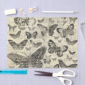 Zwart-beige, vlindervliegen, , shabbyschil, patte tissuepapier (Craft)