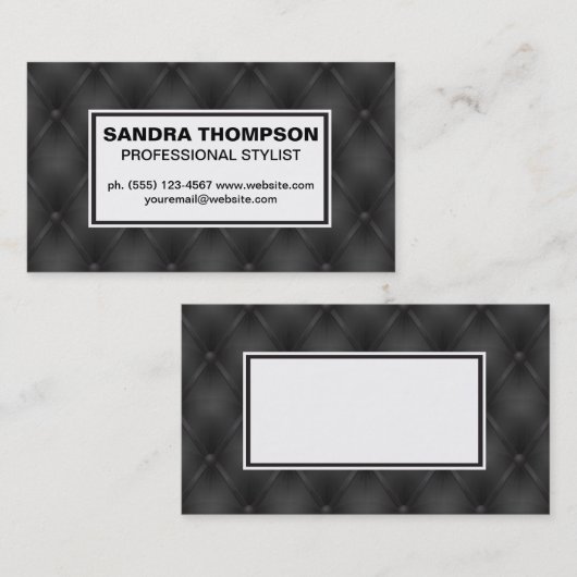 zwart bekleed weefsel visitekaartje (Voorkant / Achterkant)