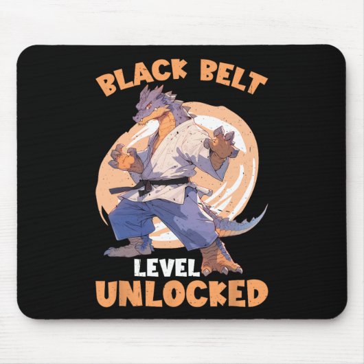 Zwart Belt Level ontgrendeld Muismat (Voorkant)