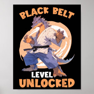 Zwart Belt Level ontgrendeld Poster