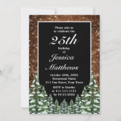 Zwart besneeuwd hout & bos aangepaste verjaardagsf kaart (Voorkant)