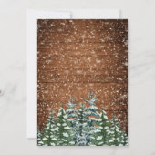 Zwart besneeuwd hout & bos aangepaste verjaardagsf kaart (Achterkant)