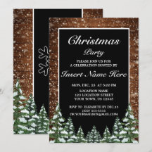 Zwart besneeuwd hout & bos dennen kerstfeest