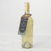 Zwart besneeuwd hout & bos dennen sneeuwvlok Nieuw Flessenhanger (Schuin)