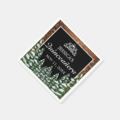 Zwart besneeuwd hout & bos dennen tiara quinceañer servet (Hoek)