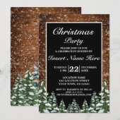 Zwart besneeuwd hout bos dennen vrolijk kerstfeest kaart (Voorkant / Achterkant)