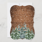 Zwart besneeuwd hout bos dennen vrolijk kerstfeest kaart (Achterkant)