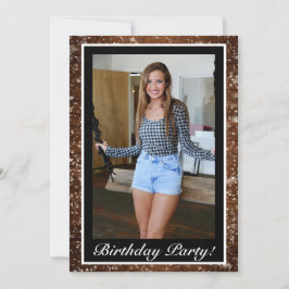 Zwart besneeuwd hout & bos dennenfoto Verjaardag Kaart