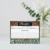 Zwart besneeuwd hout & bos dennenrecept Kaart (Staand voorkant)