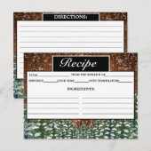 Zwart besneeuwd hout & bos dennenrecept Kaart (Voorkant / Achterkant)