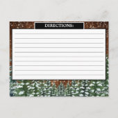 Zwart besneeuwd hout & bos dennenrecept Kaart (Achterkant)