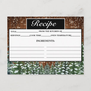 Zwart besneeuwd hout & bos dennenrecept Kaart
