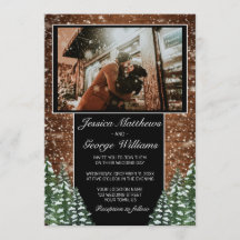 Zwart besneeuwd hout & bos land bruiloft foto